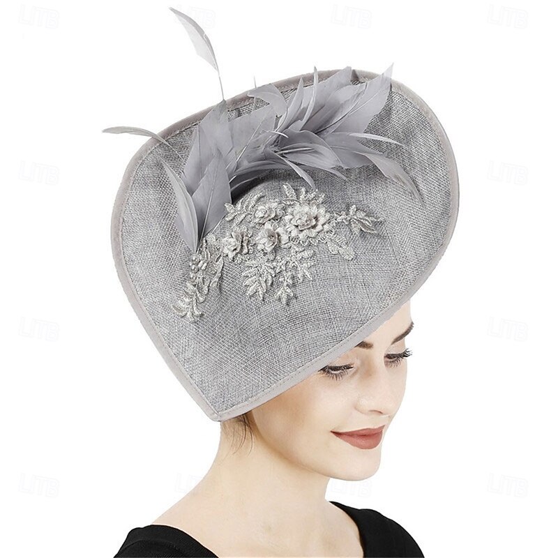 Headdress Faux Linen Fedora Hat Wedding Birthday Tea Party Horse Race Cocktail Elegant Vintage Cute With Feather Headpiece Headwear