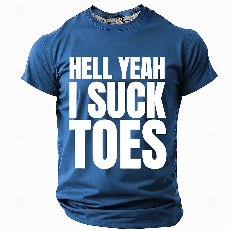 Men's Red 'Hell Yeah I Suck Toes' Graphic T-Shirt | Short Sleeve Funny Lifestyle Tee2