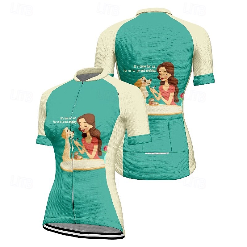 Women's Cycling Jersey Graphic Graffiti Short Sleeve Bike Tee Tshirt Jersey with 3 Rear Pockets Mountain Bike MTB Quick Dry Anatomic Design Wicking Breathable Sports Pink Blue Clothing Apparel3