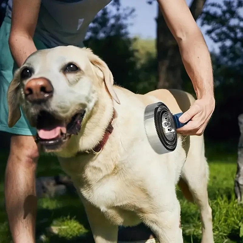 1Pc Stainless Steel Comb - pet Beauty Brush for Mules Horses Dogs Cats Sheep and Other Pets - soft Touch Handle Perfect for Animal Lovers to Give Gifts3