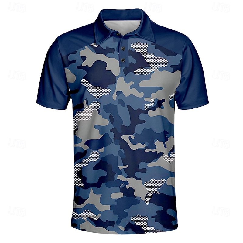 American Independence Day Men's Printing Polo Short Sleeve Polo Shirts Collared Shirts Casual Outdoor Daily Wear Festival Outfit 3D Print Summer Spring Fall Black Blue Orange