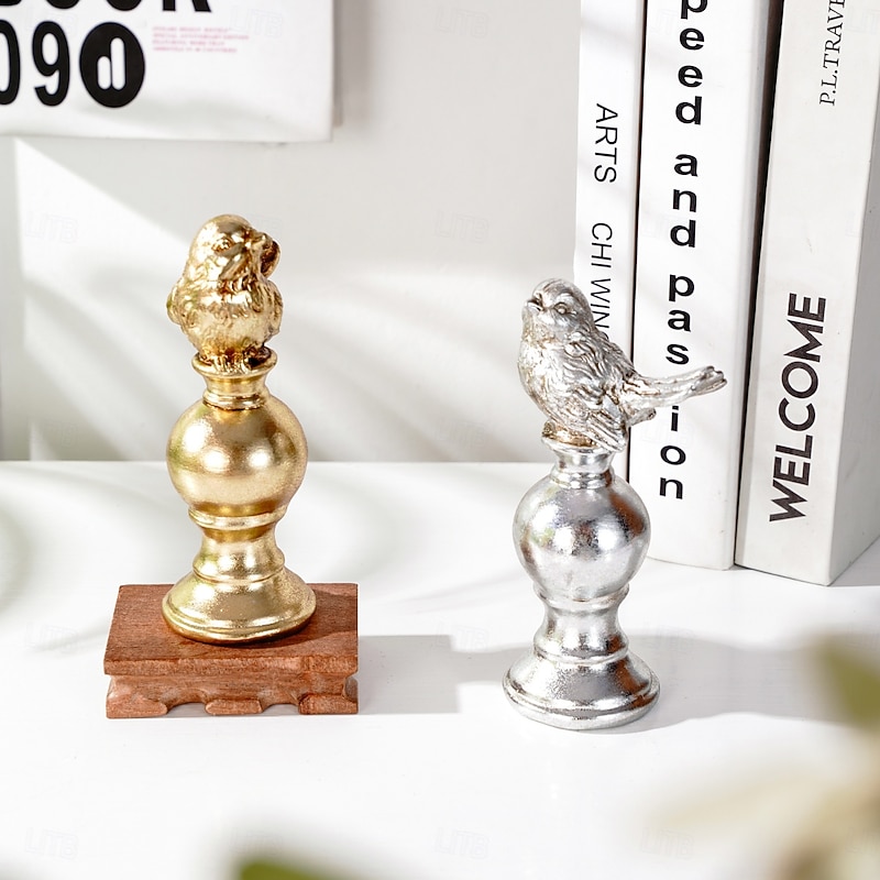 Bird Figurine, Resin Home Decor Craft, Cozy Desktop Decoration for Office, Family, Hotel, and Restaurant Tabletop Ornament2