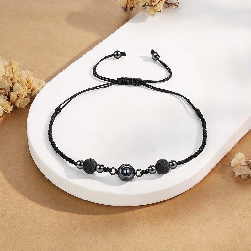 Personalized Photo Projection Braided Bracelet Custom Best Gift for Mom – Unique Keepsake Jewelry for Valentine's Day, Christmas, Anniversary, or Birthday3