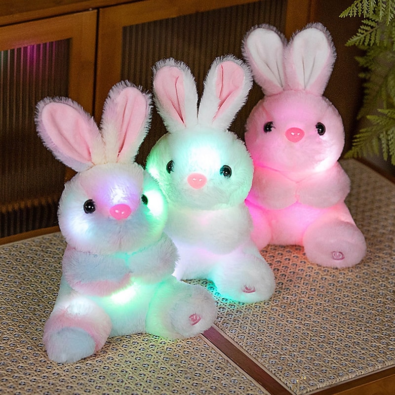 1 Pc Cute Luminous Plush Rabbit Easter Party Gift Festival Atmosphere Decoration Doll3