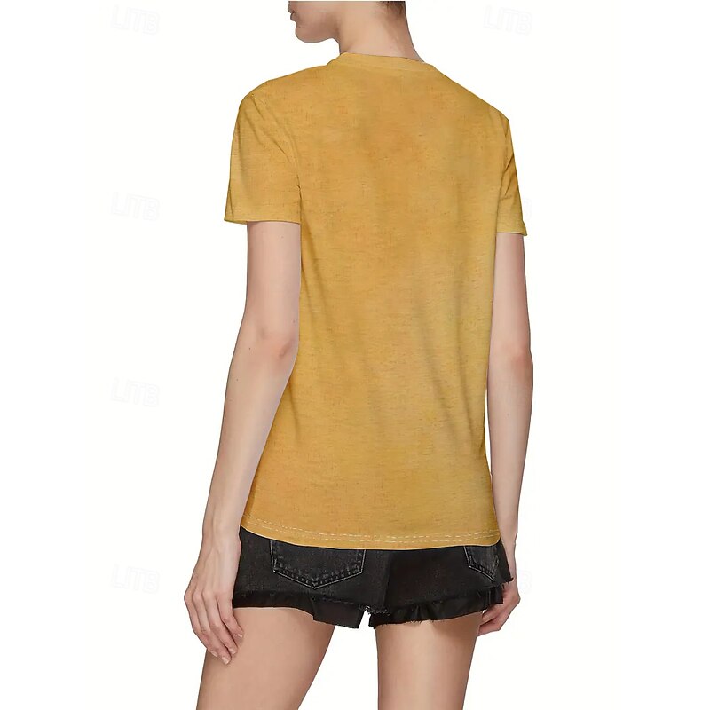 Women's T Shirt Summer Tops Graphic Dog Classic Casual Short Sleeve Crew Neck Crop Tops Daily Weekend Print Rainbow Summer Spring Fall2