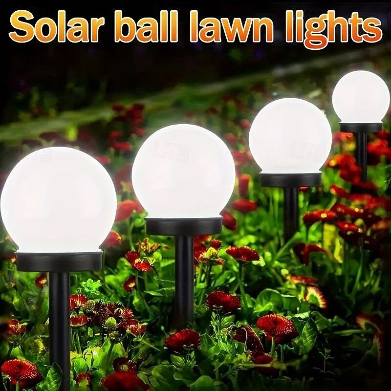3 Pcs LED Solar Pathway Lights Outdoor Waterproof Ball Light LED Lawn Light Suitable for Garden Park and Outdoor Pathway Lighting Solar Night Light2