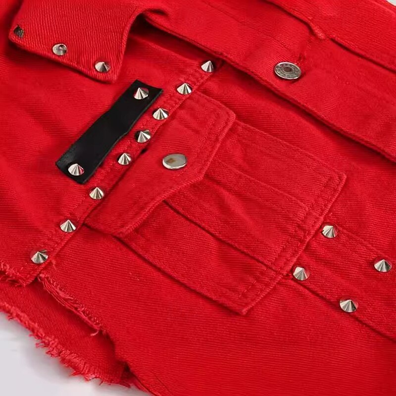 Retro Vintage Punk & Gothic 1980s Motorcycle Vest Denim Vest Bikers Rocker Rivet Solid Color Fancy Dress Women's Masquerade Party Adults' Spring & Summer4