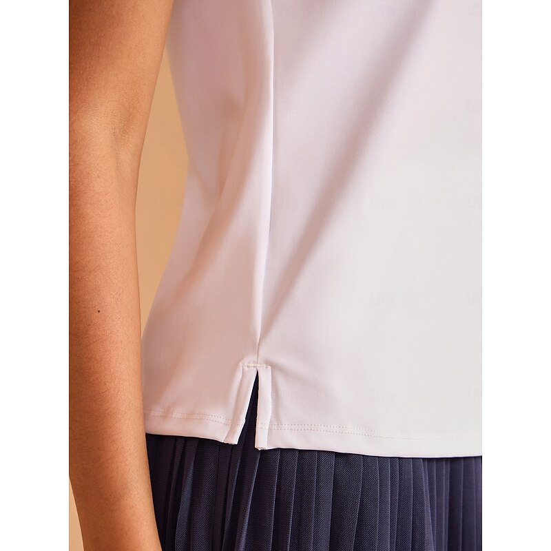 Women's Golf Polo Shirt Baby blue Lake blue Black Sleeveless Top Ladies Golf Attire Clothes Outfits Wear Apparel4