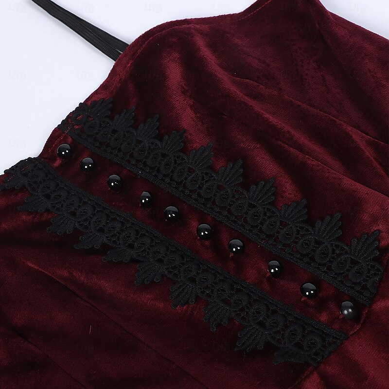 Punk & Gothic Medieval Cocktail Dress Dress Masquerade Prom Dress Witch Lady Outlander Fancy Dress Women's Walpurgis Night Halloween Carnival Masquerade Party Halloween Adults' Dress4