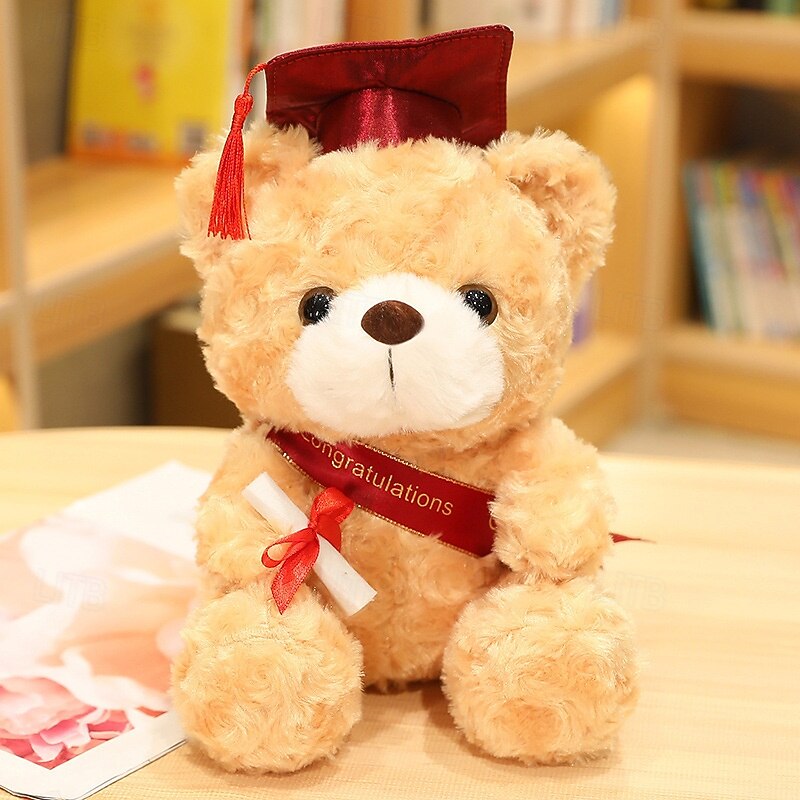 Graduation Gifts Teddy Bear Stuffed Animal Plush Toy with Doctoral Tam Velvet Gold Bullion Tassel Diploma for Man Women Girls Boys Congratulatory Party2