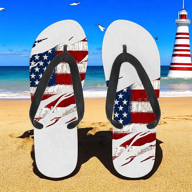 Men's American Flag Flip-Flops – Patriotic Stars & Stripes Sandals for Summer, Independence Day & Beachwear2