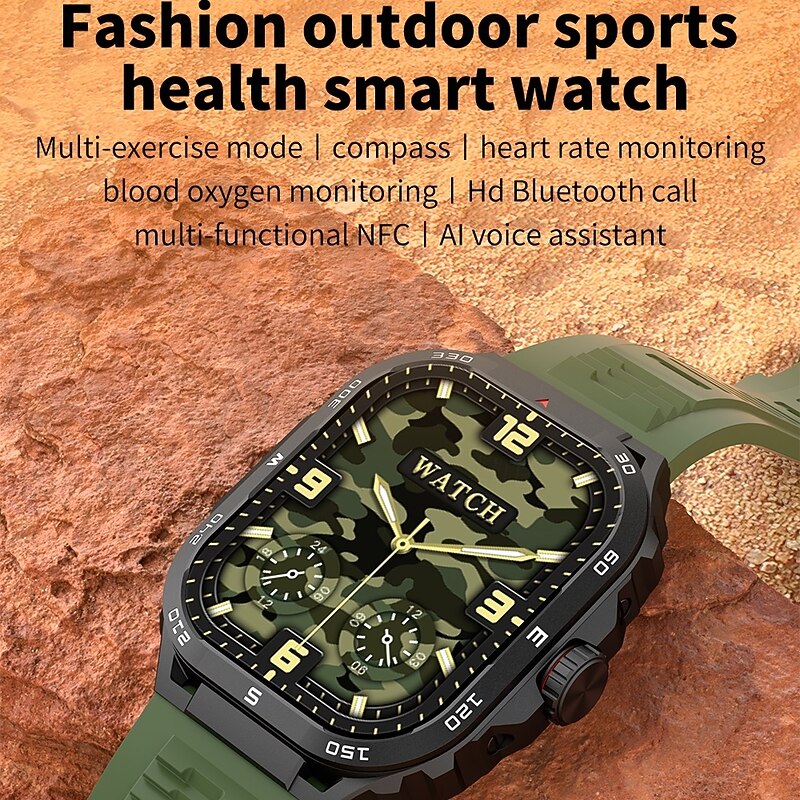 696 GW20 Smart Watch 2.1 inch Smartwatch Fitness Running Watch Bluetooth ECG+PPG Pedometer Call Reminder Compatible with Android iOS Women Men Hands-Free Calls Message Reminder IP 67 41mm Watch Case3