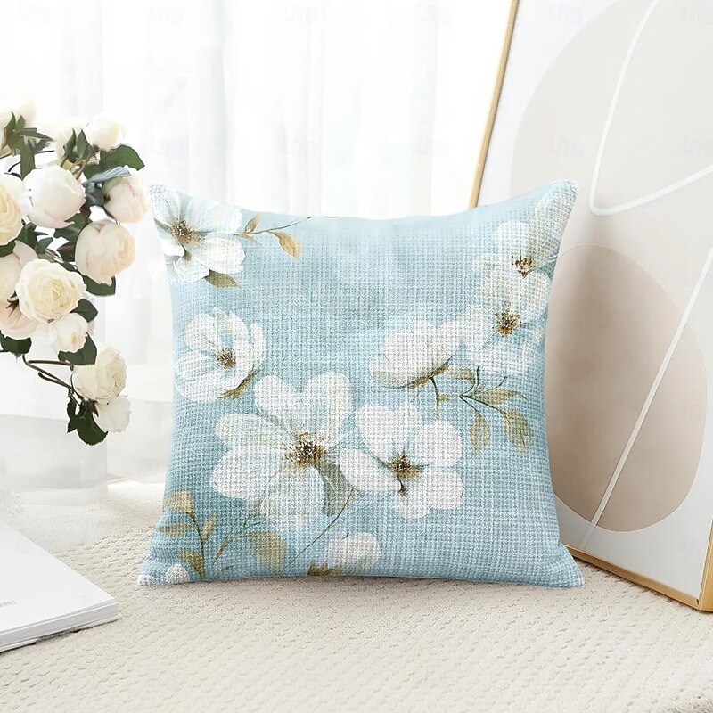 Floral Decorative Toss Pillows Cover 1PC Soft Square Couch Cushion Case Pillowcase for Bedroom Livingroom Sofa Chair4