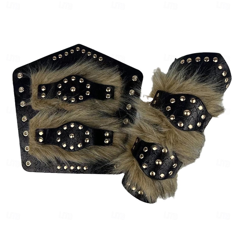 Retro Vintage Medieval Renaissance Wristband Arm Guards Warrior Viking Fancy Dress Men's Viking Halloween Carnival Performance Party LARP Adults' Arm Guards