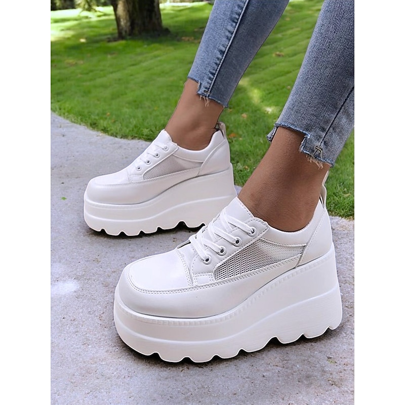 Women's Chunky Platform Sneakers – Lace-Up Wedge Shoes for Casual Wear, Street Fashion & Party Outfits2