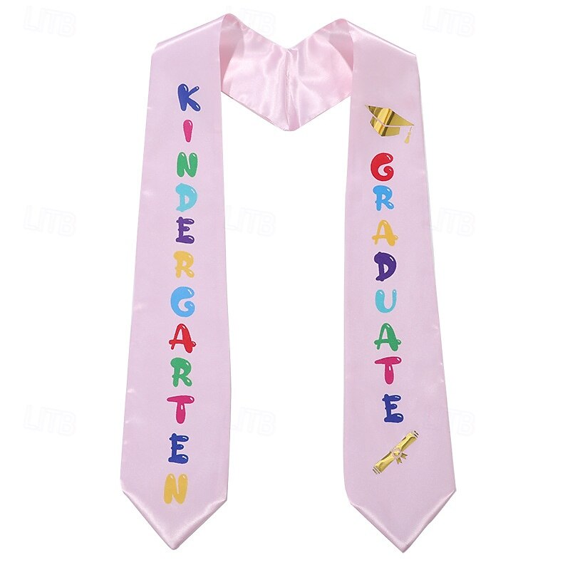 Unisex Graduation Stole for Kids, Plain Graduation Sash, Honor Stole for Students, Children's Graduation Ceremony Sash, Preschool Kindergarten Honor Satin Double-Layered Stole4