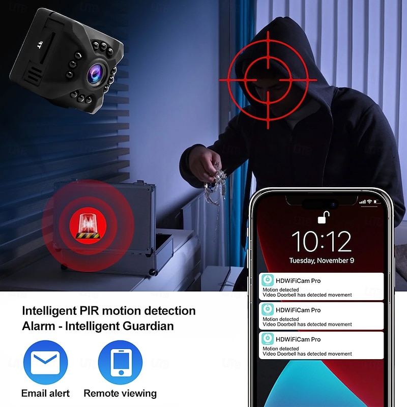 1080P Wireless Home Security Camera Smart WiFi Camera Built-in Battery Supports Night Vision Motion Detection for Home Office with Mounting Bracket2