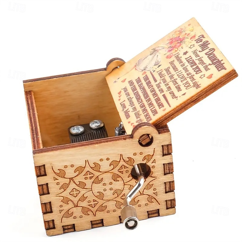 Wooden Laser Engraved 1PC Musical Box - Colorful Music Box Play You Are My Sunshine - Mom To Daughter Gifts for Birthday/Mother's Day/Thanksgiving2