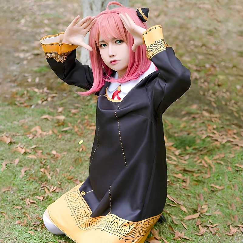 Cosplay Anya Forger Anime Dress Outfits Masquerade Cosplay Suits Halloween Carnival Masquerade Dress Socks Headwear For Women's Girls' Kid's Adults'