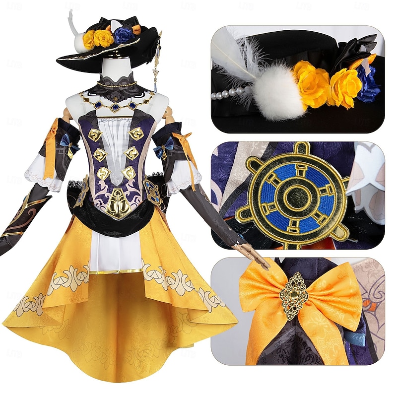 Genshin Impact Navia Caspar Anime Cosplay Costume Outfits Cosplay Suits Video Game Costumes Halloween Carnival Party Comic Con Costume For Women's Adults'2