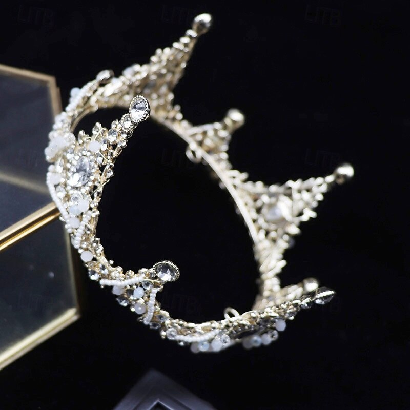 Kids Girls' Tiara Princess Crown Flower Girl Sweet Party Birthday Solid Color Silver Gold4