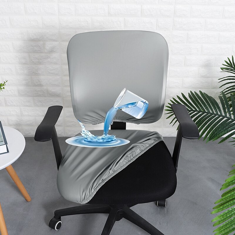Stretch Computer Chair Covers Waterproof Faux Leather Split Office Chair Cover Gaming Armchair Seat Cover Anti Dirty Removable4