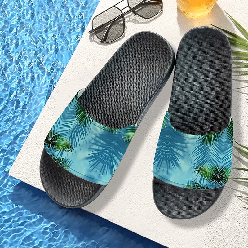 Unisex 3D Alligator Print Slide Sandals – Comfortable Non-Slip Pool & Beach Slippers for Summer, Outdoor & Casual Wear