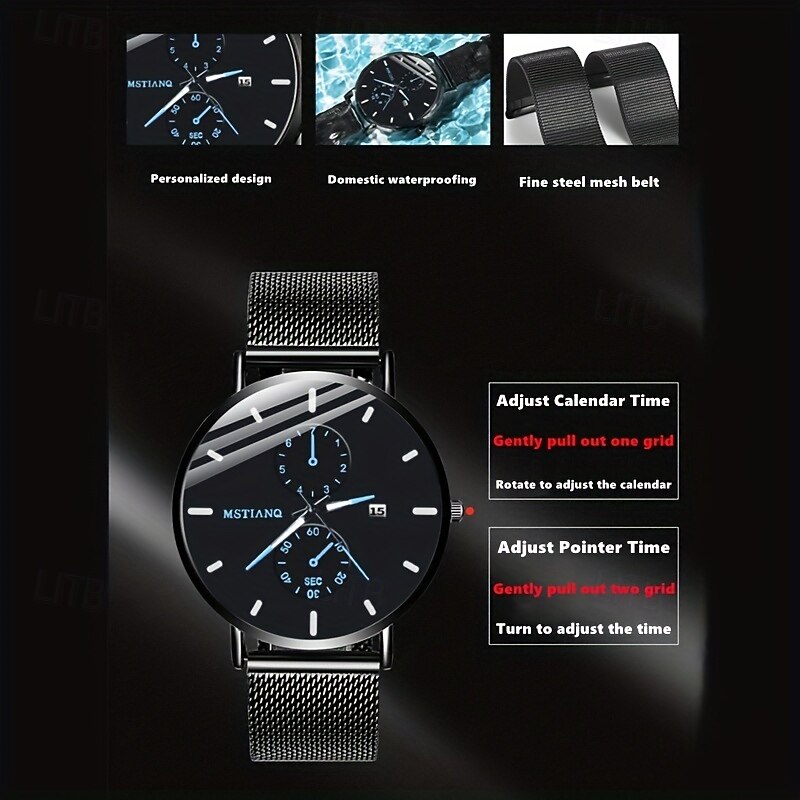 High-grade Watch For Men Waterproof High-quality Simple Fashion Ultra-thin Calendar Business Stainless Mens Quartz3