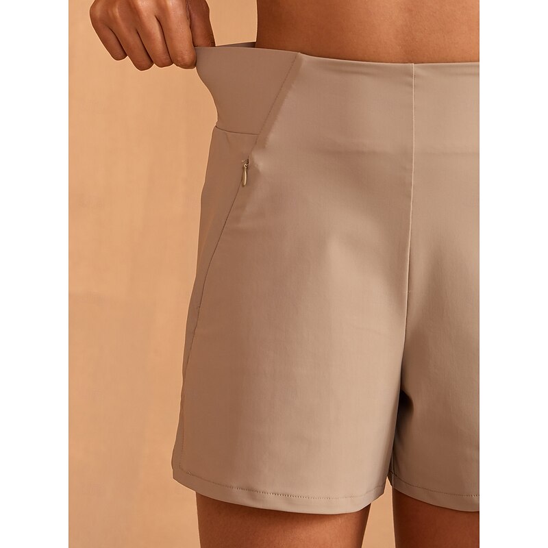 Women's Golf Shorts Khaki Bottoms Ladies Golf Attire Clothes Outfits Wear Apparel3