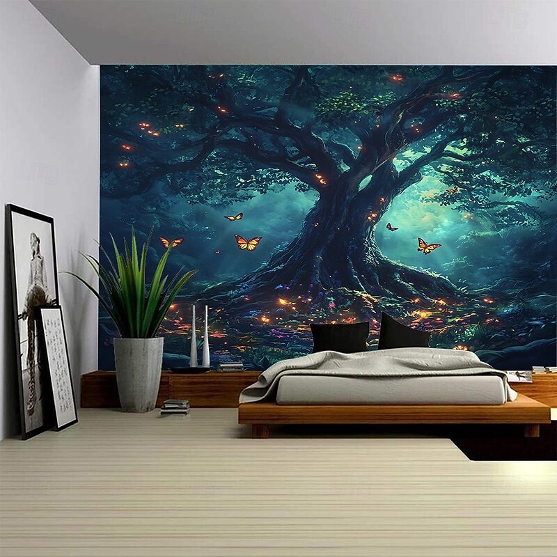 Tree of Life Landscape Hanging Tapestry Mural Art Large Tapestry Mural Decoration Photo Background Carpet Curtain Home Bedroom Living Room Decoration2
