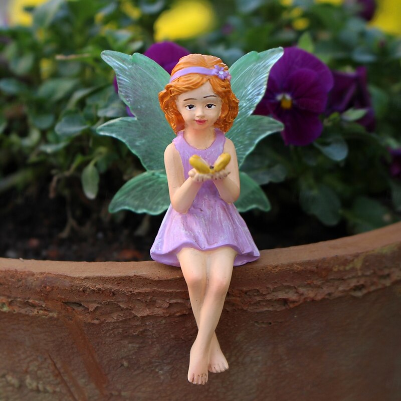 Flower Fairy Resin, Fairy Garden Resin, Fairy Figurines for Outdoor Garden Yard Lawn Supplies Home Decor