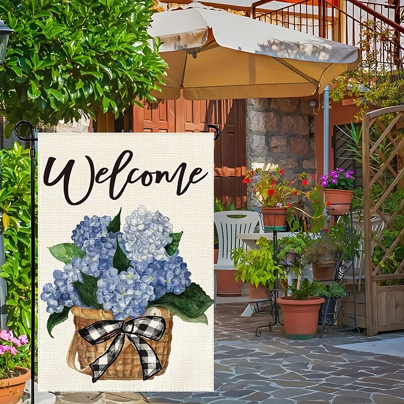 Welcome Spring Summer Garden Flag 12X18 Inch Polyester Fiber Flower Garden Flag Outdoor Home Courtyard4