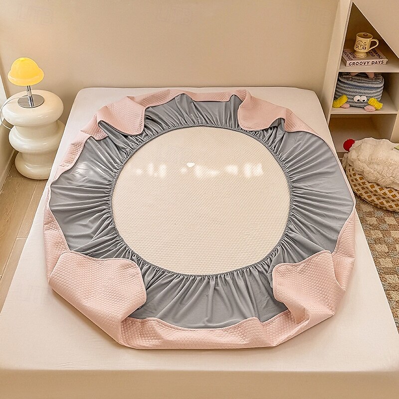 Summer Latex Ice Silk Cooler Bed Sheets Washable Soft Bed Cover Pillow Case2