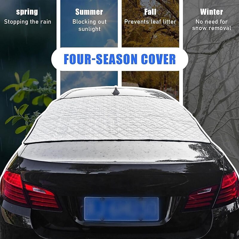 Rear Windshield Snow Cover Windshield Cover For Ice And Snow With 3 Magnetic Suction Points And 2 Fixed Hooks Suitable For Most Sedans And SUV3