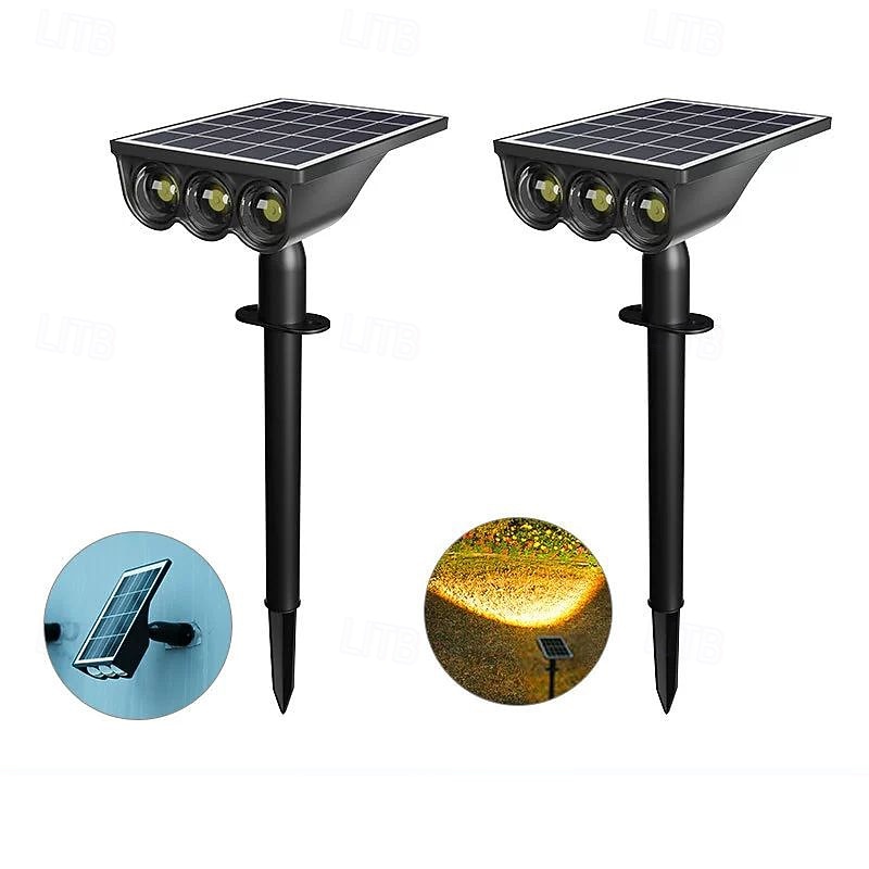 Solar Flood Lights Garden Light Lawn Spotlight Outdoor Wall Lights Villa Courtyard Garden 3LED Tree Pathway Layout Landscaping Floodlight