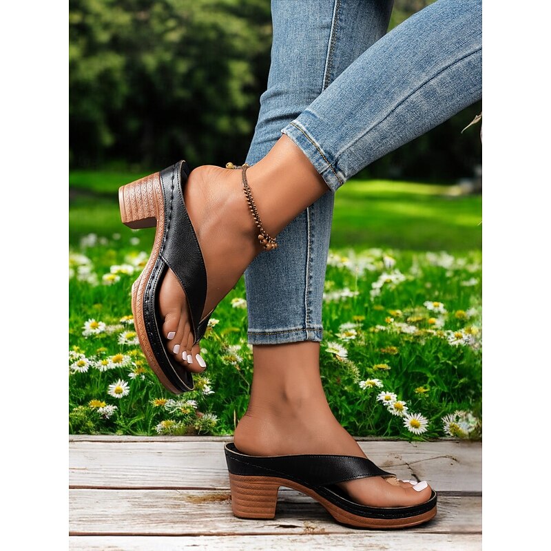 Women's Heel Flip Flops – Elegant Thong Sandals for Summer, Beach and Casual Wear2