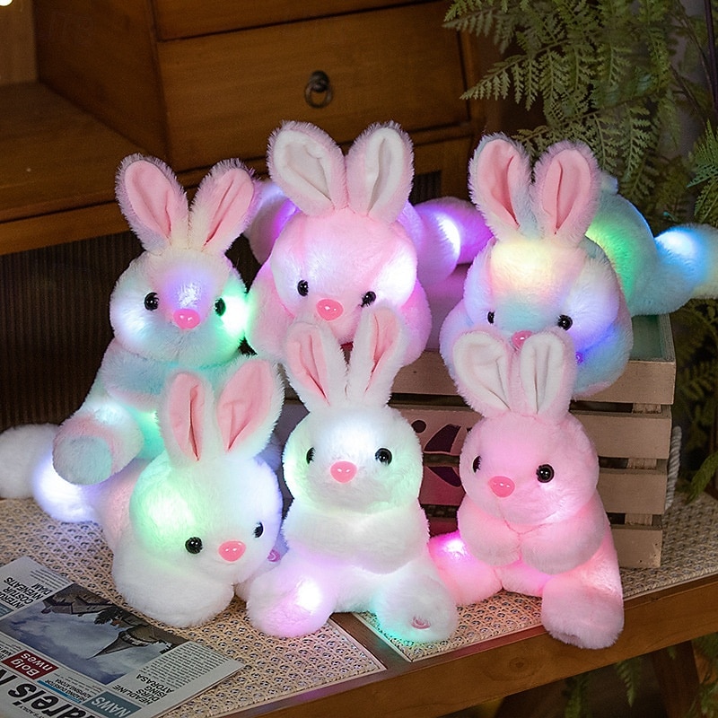 1 Pc Cute Luminous Plush Rabbit Easter Party Gift Festival Atmosphere Decoration Doll2