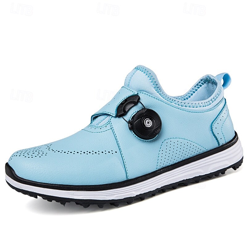 Men's Light Blue Golf Shoes with Adjustable Dial System, Breathable Design, Sporty Outdoor Golf Footwear4