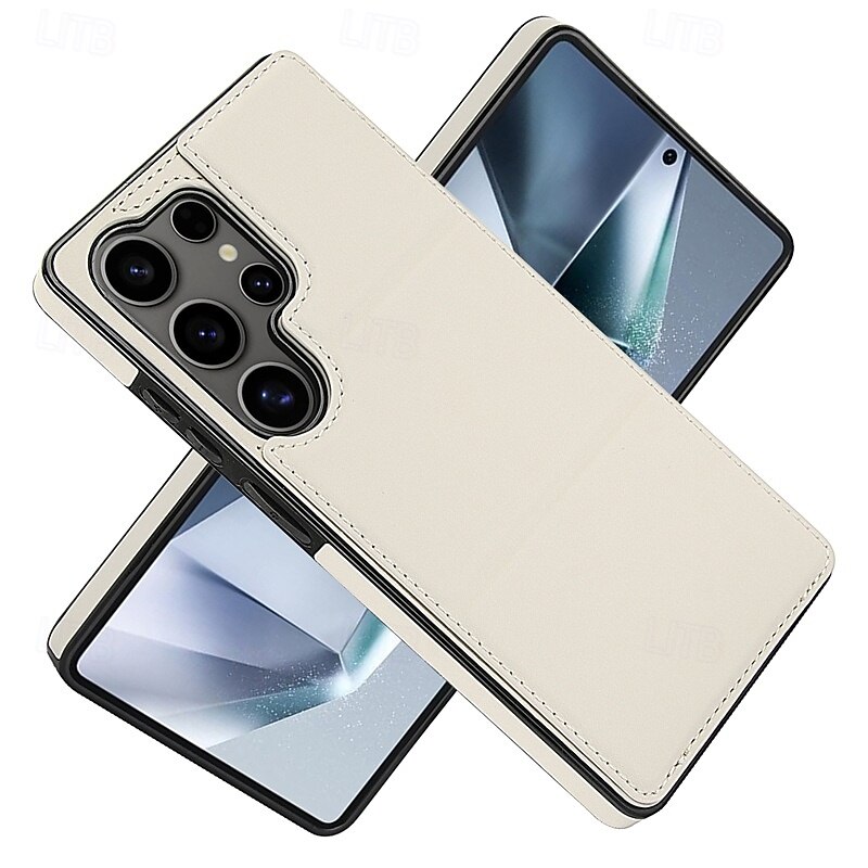 Phone Case For Samsung Galaxy S25 S24 S24 FE S23 S22 S21 Ultra Plus S20 Back Cover with Stand Holder Magnetic Card Slot Retro TPU PU Leather2