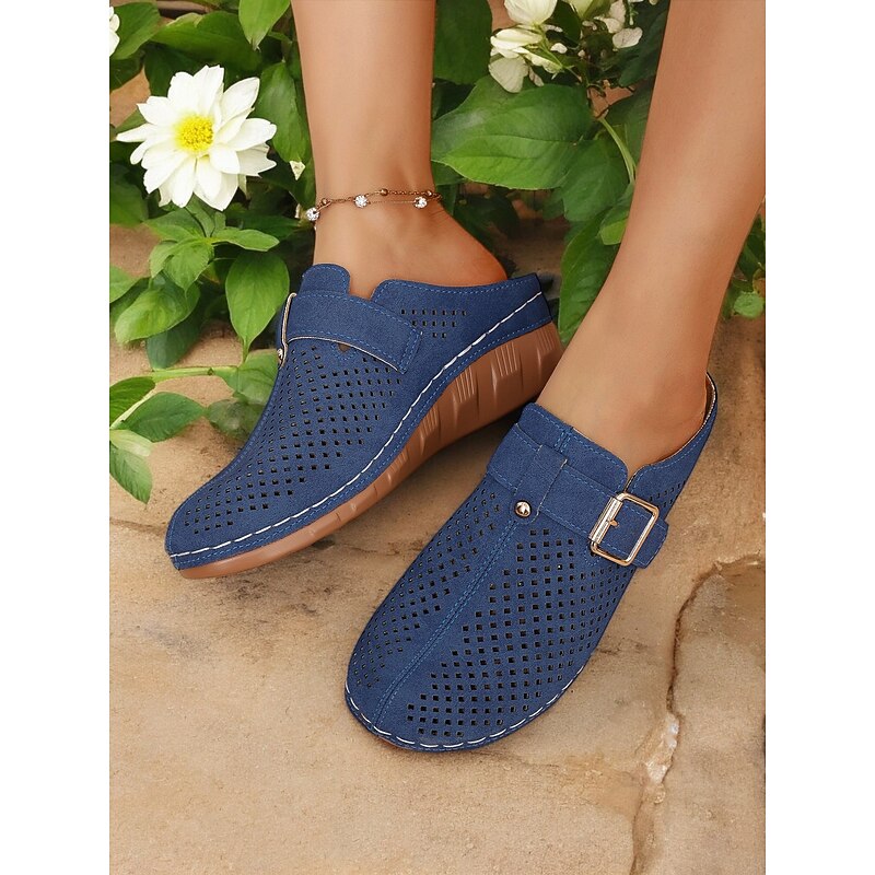 Women's Comfortable Mules with Breathable Cutouts - Slip-Resistant Casual Shoes, Perfect for Daily Wear or Walking3