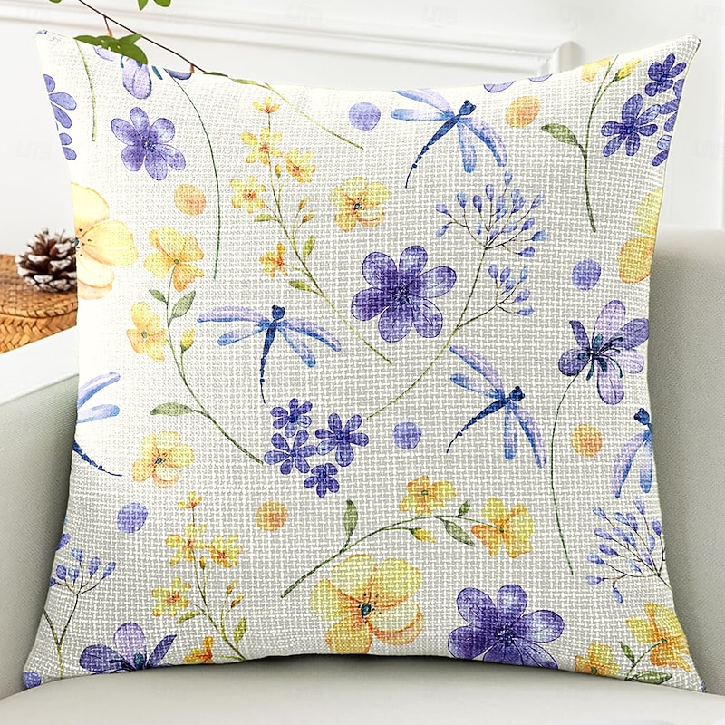 Floral Pastoral Decorative Toss Pillows Cover 1PC Soft Square Couch Cushion Case Pillowcase for Bedroom Livingroom Sofa Chair3