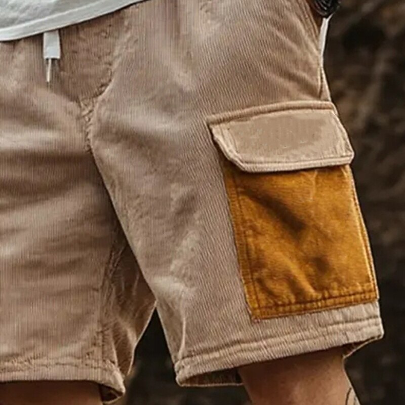 Men's Cargo Shorts Summer Shorts Casual Shorts Corduroy Shorts Knit Shorts Drawstring Multi Pocket Straight Leg Color Block Breathable Moisture Wicking Knee Length Outdoor Casual Camping & Hiking2