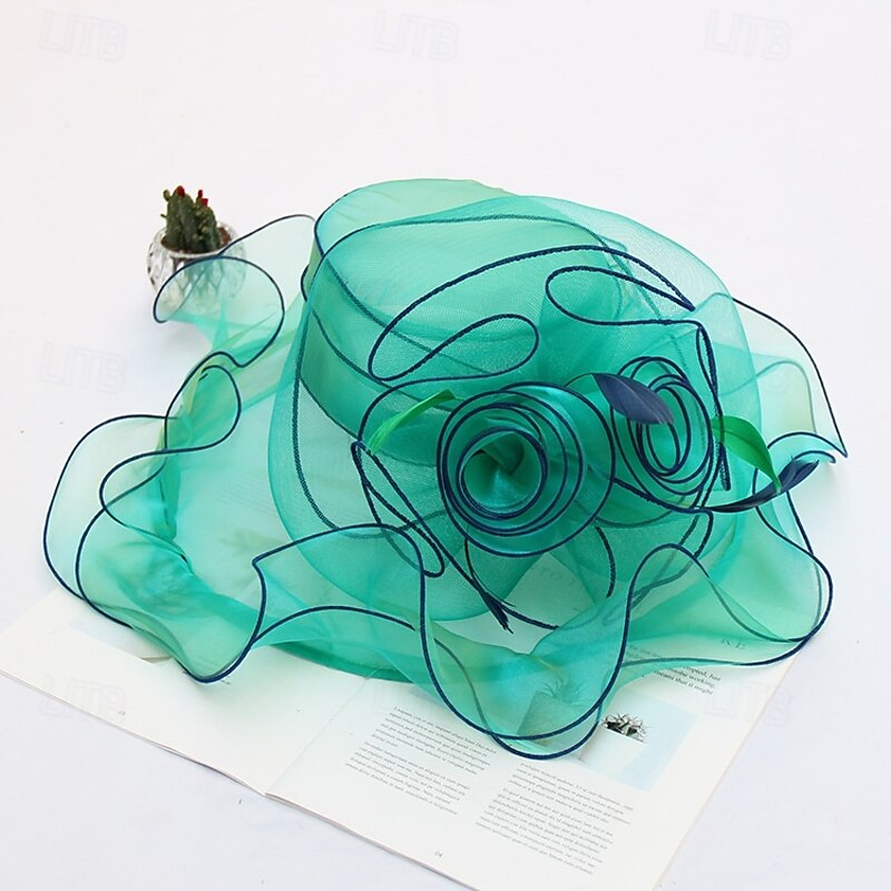 Headpiece Organza Wedding Evening Party Elegant Wedding With Tulle Headpiece Headwear4