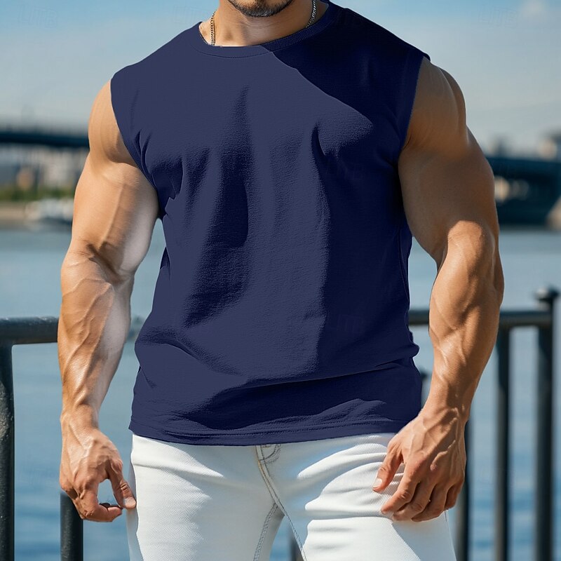 Men's T Shirt Moisture Wicking Shirts Short Sleeve Crew Neck Summer Plain Sports Fashion Lightweight Crewneck Vacation Casual Holiday Black White Red Top Tee for Men4