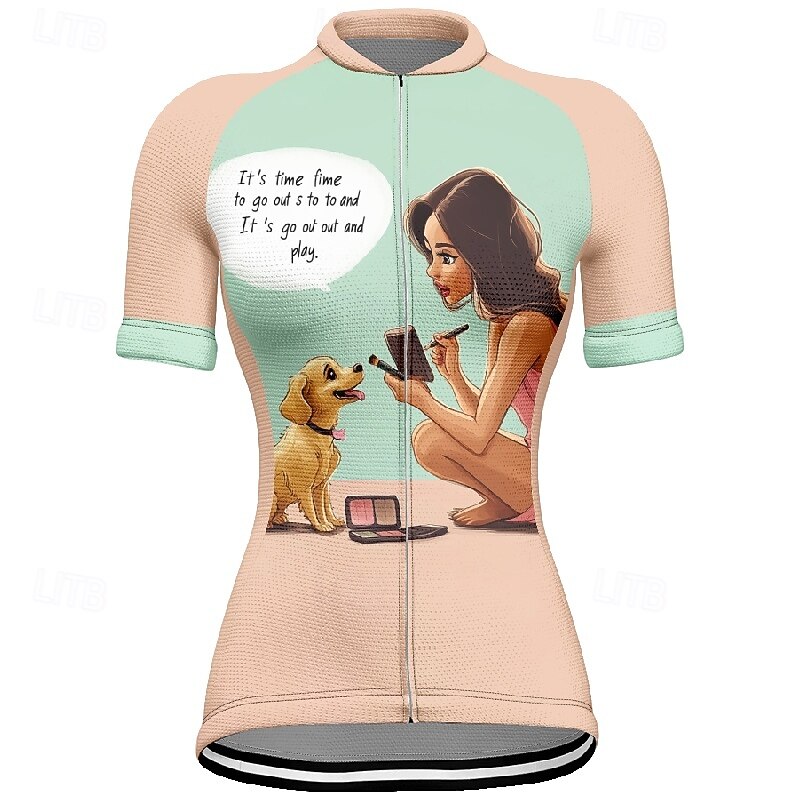 Women's Cycling Jersey Graphic Graffiti Short Sleeve Bike Tee Tshirt Jersey with 3 Rear Pockets Mountain Bike MTB Quick Dry Anatomic Design Wicking Breathable Sports Pink Blue Clothing Apparel