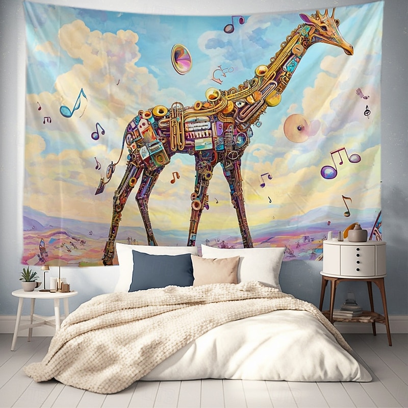 Funny Animal Music Hanging Tapestry Wall Art Large Tapestry Mural Decor Photograph Backdrop Blanket Curtain Home Bedroom Living Room Decoration