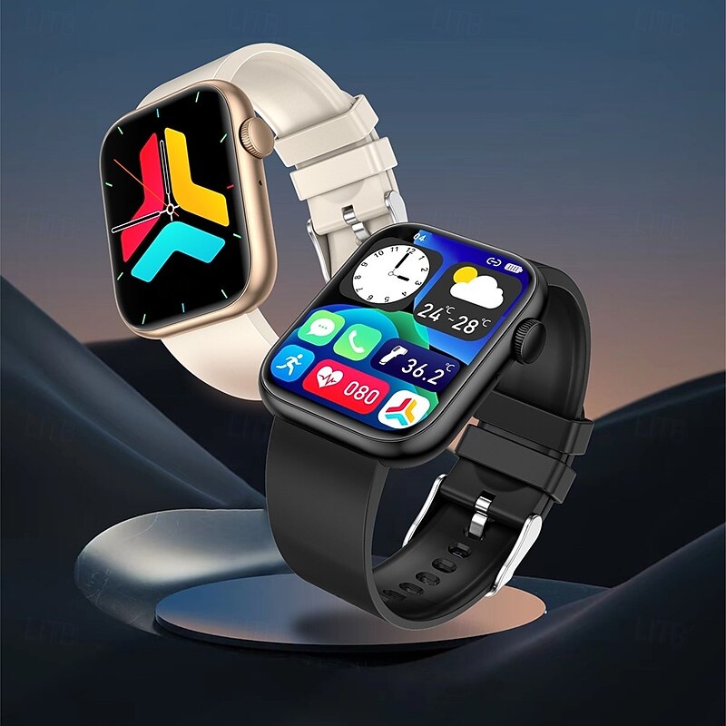 iMosi QX7 Smart Watch 1.85 inch Smartwatch Fitness Running Watch Bluetooth Temperature Monitoring Pedometer Call Reminder Compatible with Android iOS Women Men Waterproof Long Standby Hands-Free Calls