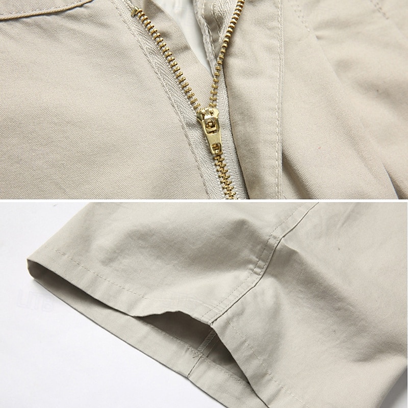 Men's Dress Shorts Work Shorts Golf Shorts Pocket Plain Comfort Breathable Knee Length Outdoor Business Sports Casual Black Khaki3