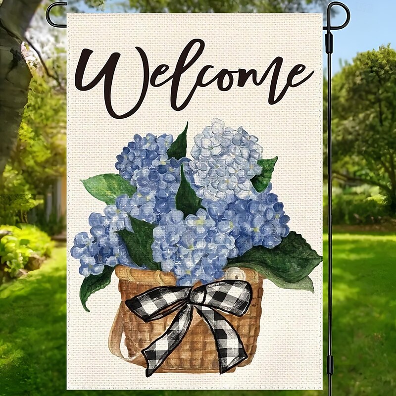Welcome Spring Summer Garden Flag 12X18 Inch Polyester Fiber Flower Garden Flag Outdoor Home Courtyard3