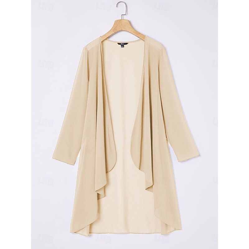 Women's Dressy Tops Flowy Tops Chiffon Tops Elegant Long Sleeve Asymmetrical Long Tops Wedding Guest Champagne Summer Spring Fall3